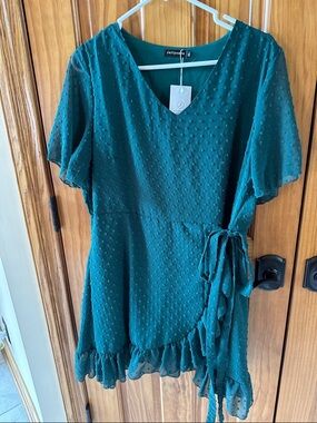 Teal Midi Wrap Dress
